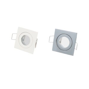 Einbaustrahler Einbaurahmen Eckig Ø45mm Bohrloch Aluminium inkl. GU5.3 Fassung ...