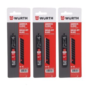 30 Stück Würth Cuttermesser Abbrechklingen 9 mm für Teppichmesser extrem scharf